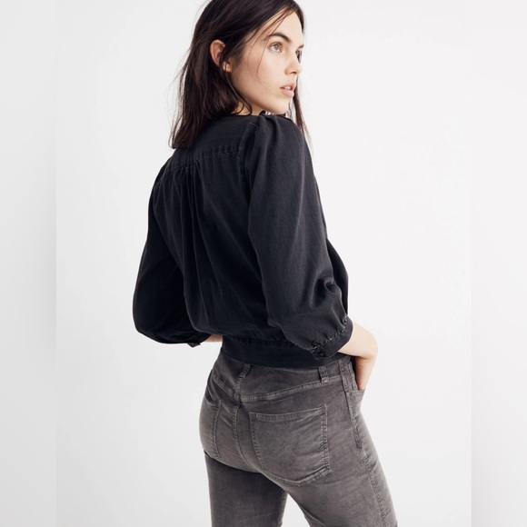 Madewell Tie Bottom Long Sleeved Top - Sz Small - Picture 3 of 12